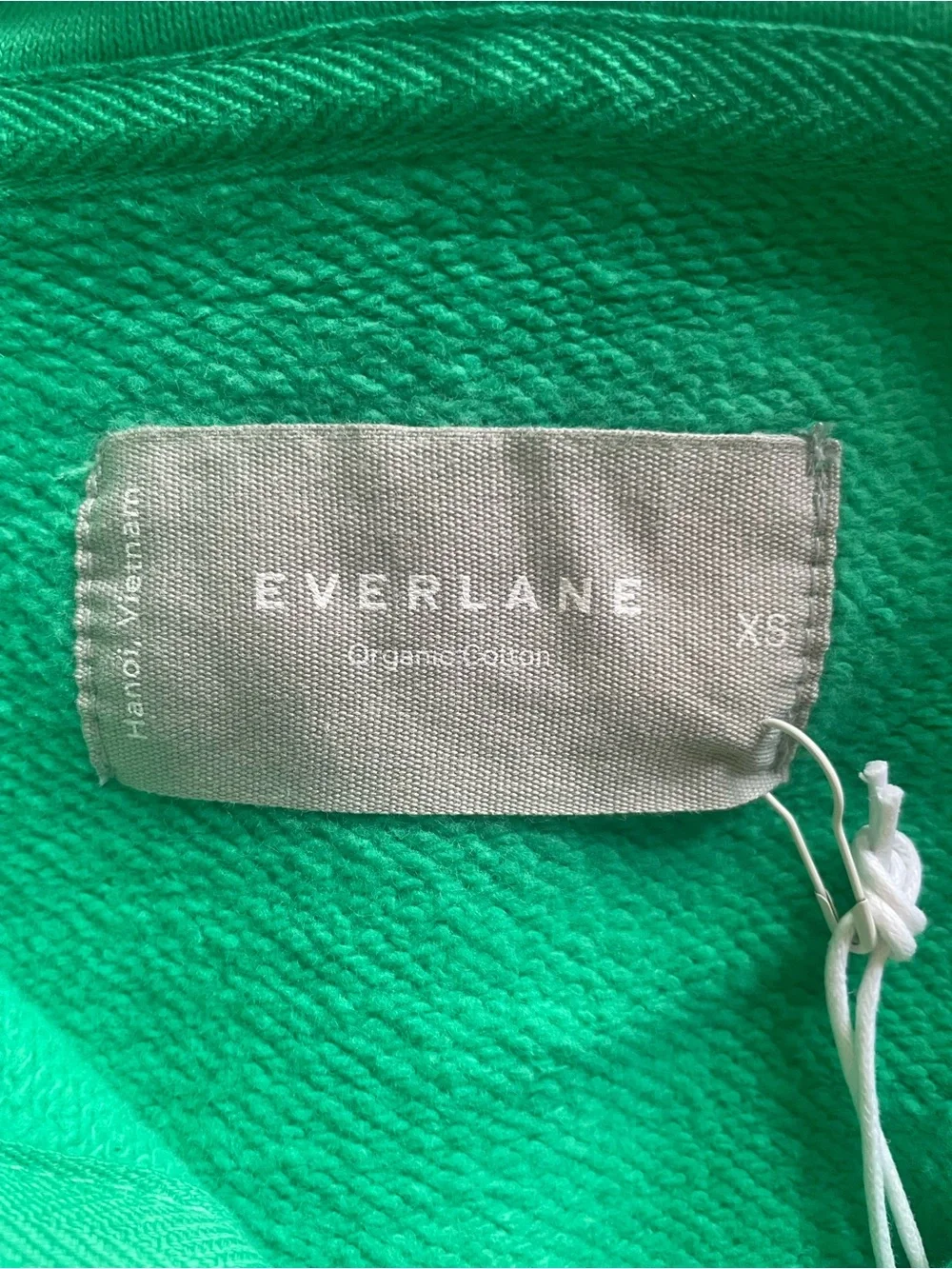 New Everlane Green Full Zip V-Neck Hooded Sweater Size XS - Picture 11 of 13